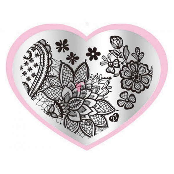 Matrita de Unghii din metal inima 7,1x5,6cm Heart 27